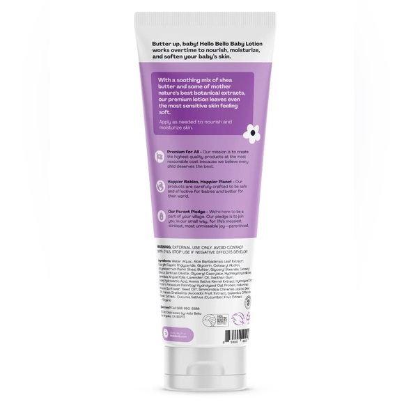 Hello Bello Baby Lotion,Gentle for Infants & Kids, All Skin Types, OZ 8.5 - Picture 3 of 3
